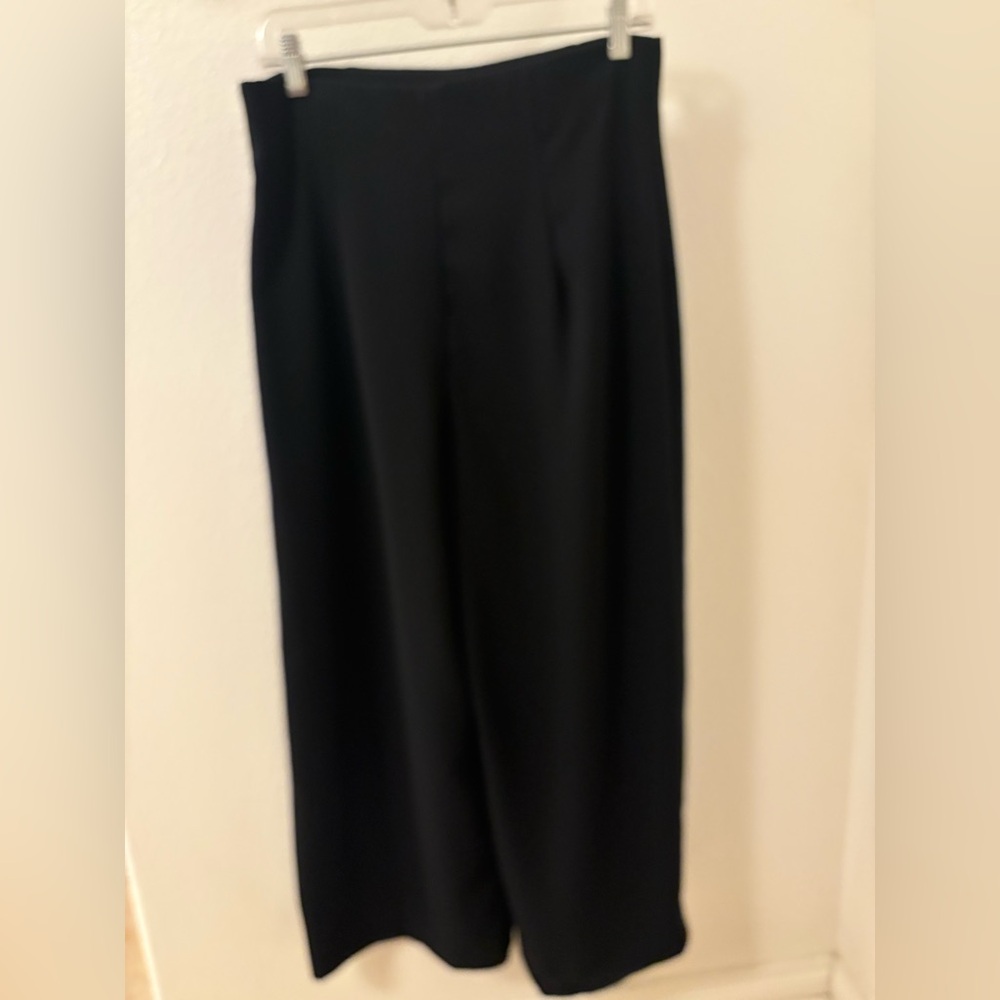Zara Black Wide Leg Pants w/Side Zipper